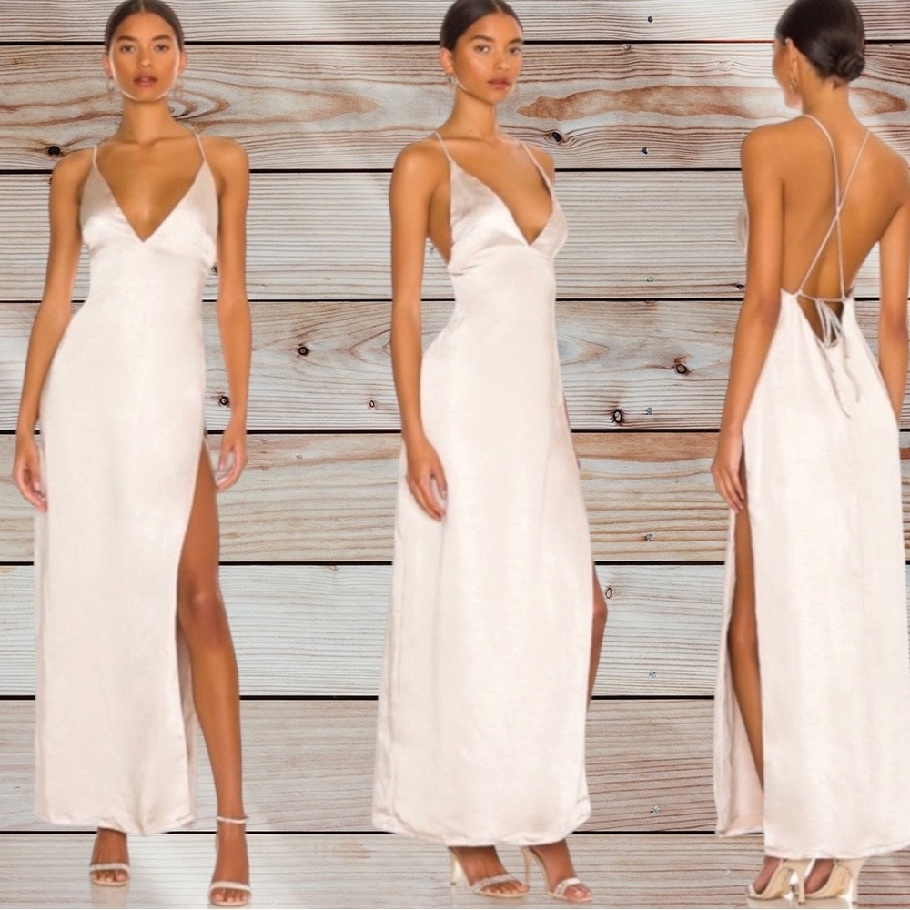 REVOLVE Cream Maxi Dress